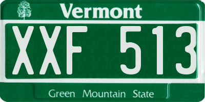 VT license plate XXF513