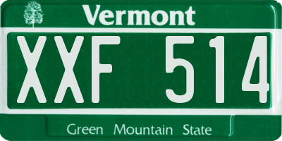 VT license plate XXF514