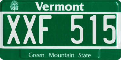 VT license plate XXF515