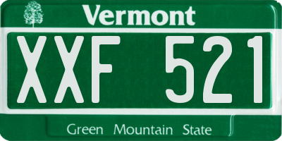 VT license plate XXF521