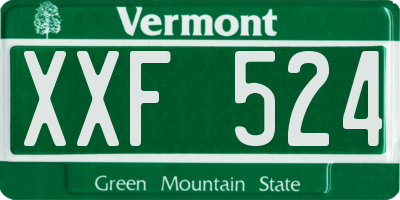VT license plate XXF524