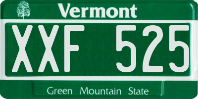 VT license plate XXF525