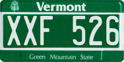 VT license plate XXF526