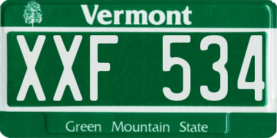 VT license plate XXF534