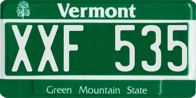 VT license plate XXF535