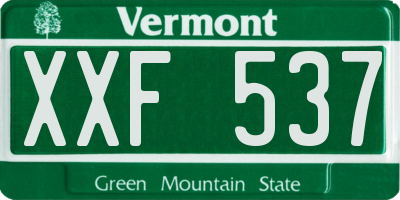 VT license plate XXF537