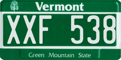 VT license plate XXF538