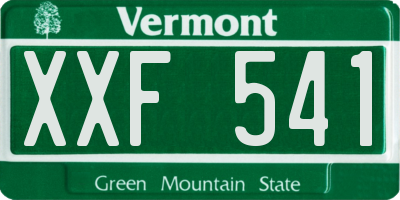 VT license plate XXF541