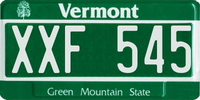VT license plate XXF545