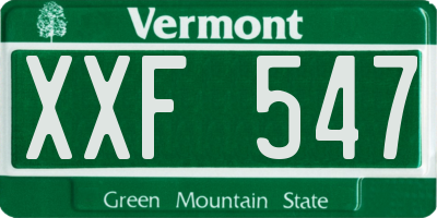 VT license plate XXF547