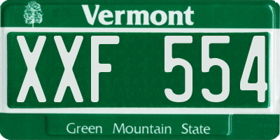 VT license plate XXF554