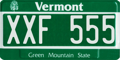 VT license plate XXF555