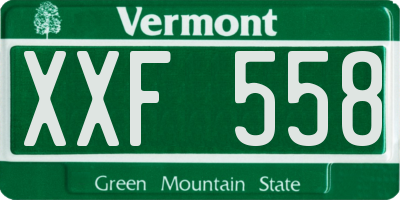 VT license plate XXF558