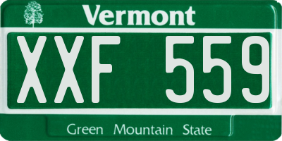 VT license plate XXF559