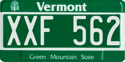 VT license plate XXF562