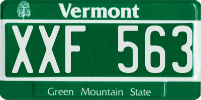VT license plate XXF563