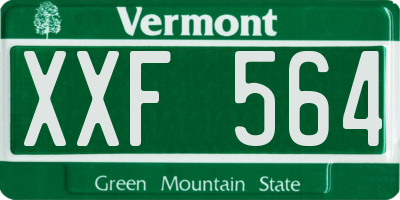VT license plate XXF564
