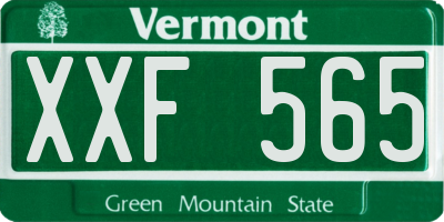 VT license plate XXF565