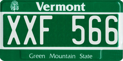 VT license plate XXF566