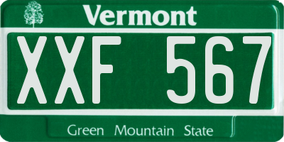 VT license plate XXF567