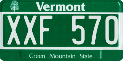 VT license plate XXF570