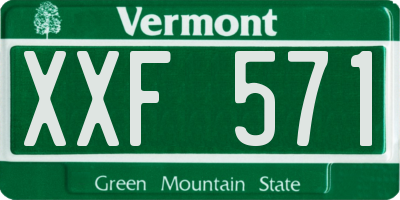 VT license plate XXF571