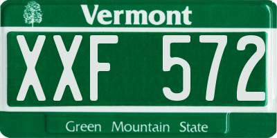 VT license plate XXF572