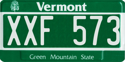 VT license plate XXF573