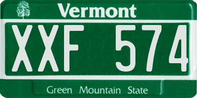 VT license plate XXF574