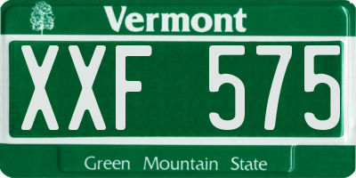 VT license plate XXF575