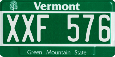 VT license plate XXF576