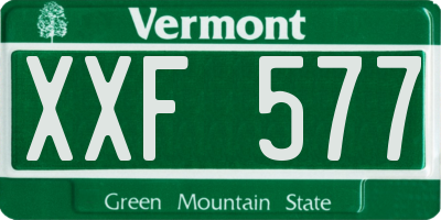 VT license plate XXF577