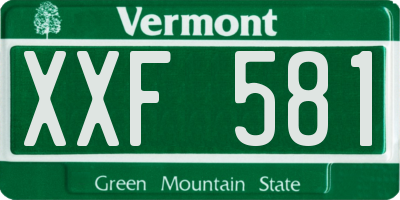 VT license plate XXF581