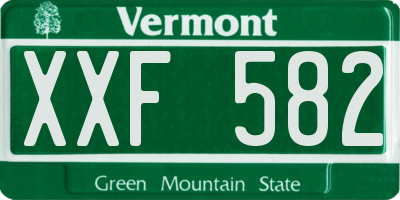 VT license plate XXF582