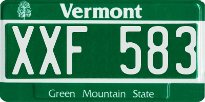 VT license plate XXF583