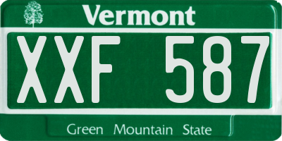 VT license plate XXF587
