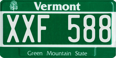VT license plate XXF588