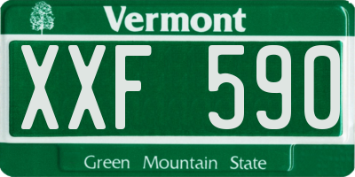 VT license plate XXF590