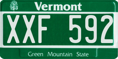 VT license plate XXF592