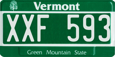 VT license plate XXF593
