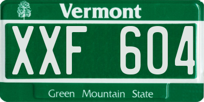 VT license plate XXF604