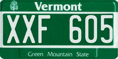 VT license plate XXF605