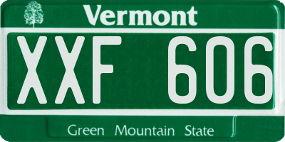 VT license plate XXF606