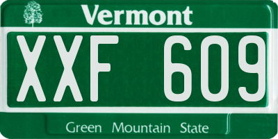 VT license plate XXF609