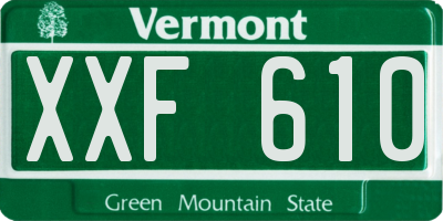 VT license plate XXF610