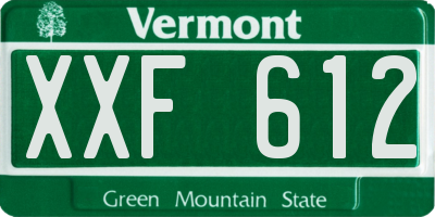 VT license plate XXF612
