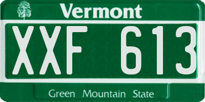 VT license plate XXF613