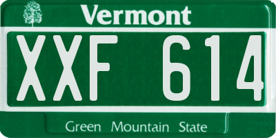 VT license plate XXF614