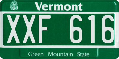 VT license plate XXF616