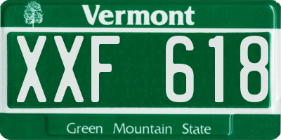 VT license plate XXF618